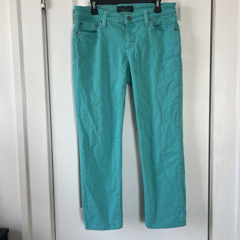 Lauren Ralph Lauren Jeans Co Women Teal Blue Jeggings Pants Size 4P Petite Read
